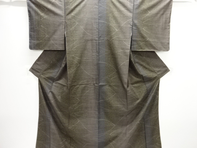 JAPANESE KIMONO / UNUSED / SILK / DORO OSHIMA TSUMUGI / WOVEN ABSTRACT PATTERN